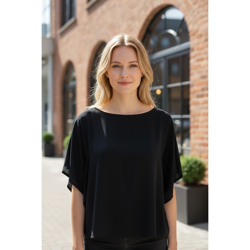 Anne Klein Women's Black Dolman Sleeve Blouse‎ Top Size 2 Career Casual
